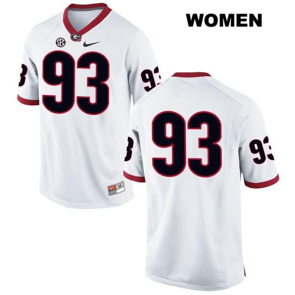 Georgia Bulldogs Women's Antonio Poole #93 NCAA No Name Authentic White Nike Stitched College Football Jersey VBC4756GF